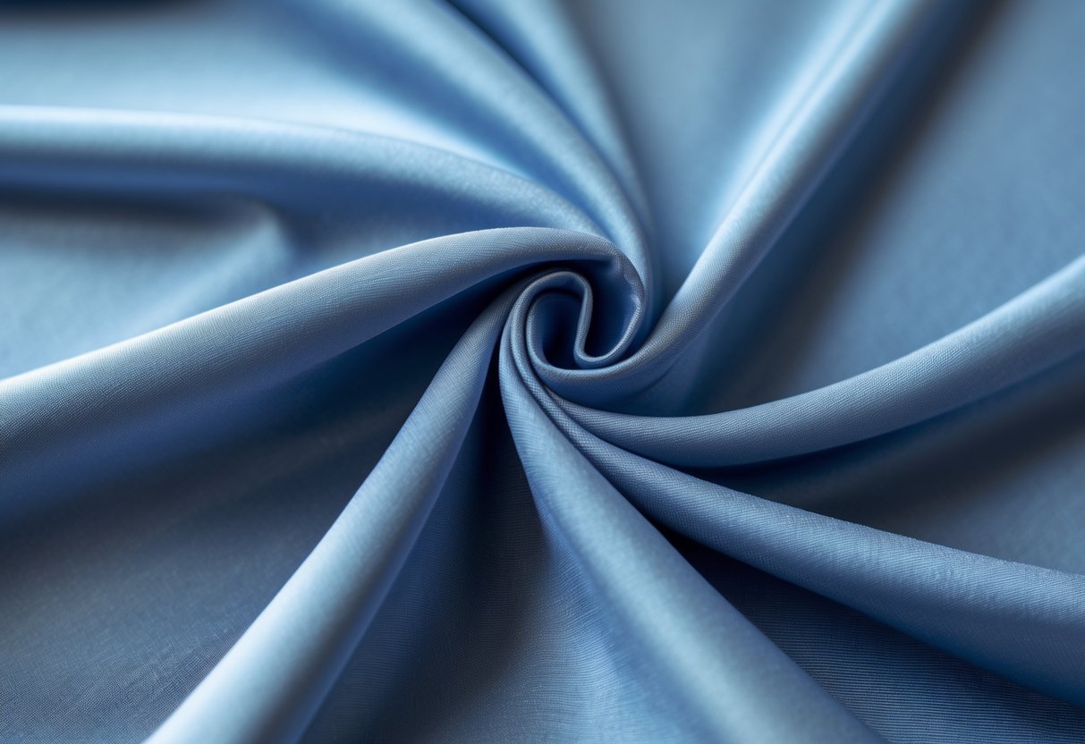 Close-up of smooth, tightly woven nylon fabric draped to show its texture and flexibility.
