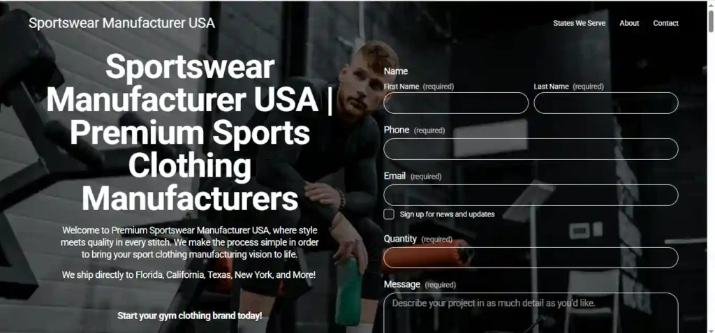 Sportswear Manufacturer USA