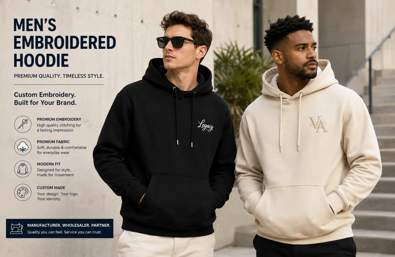 Men’s Embroidered Hoodie Manufacturer