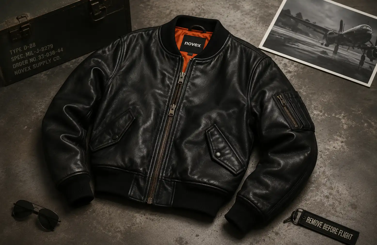 bomber leather jacket