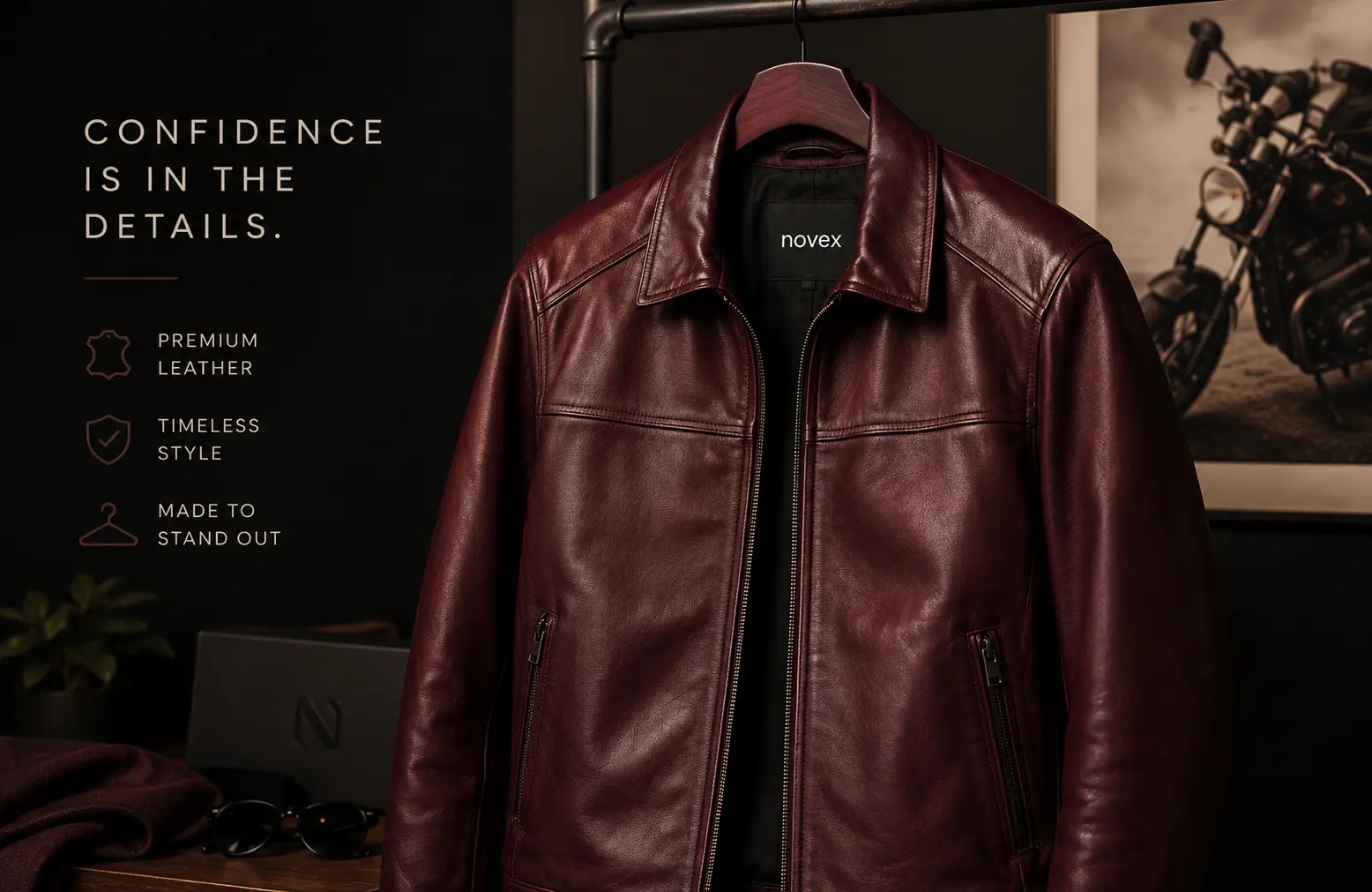 burgundy leather jacket