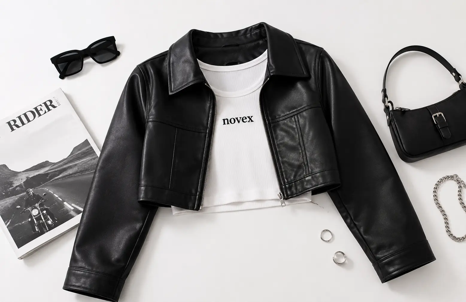 cropped leather jacket