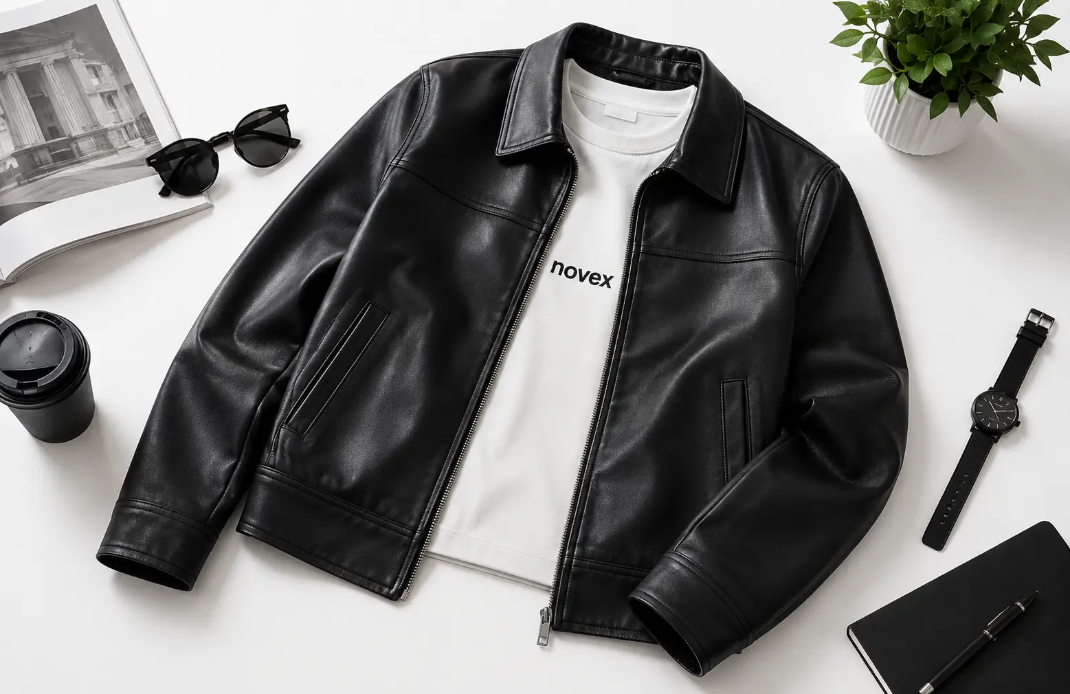 faux leather jacket