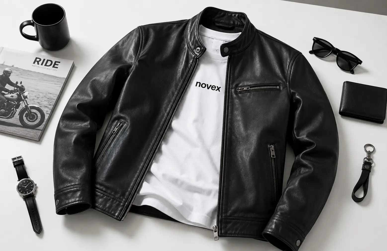 leather bomber jacket